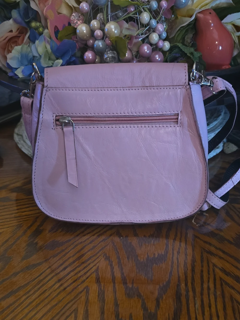 Small Pink Leather Crossbody Bag